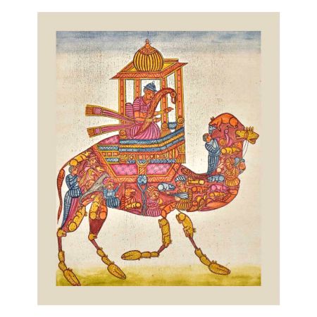 Painting Of  Mughal Composite Camel Rider