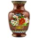 Vintage Rust W Orange Lotus Flower Pink Butterfly Cloisonne Vase
