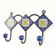 Navy Blue And Yellow Tiny Flower Ceramic Tiles Hook
