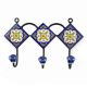 Navy Blue And Yellow Tiny Flower Ceramic Tiles Hook