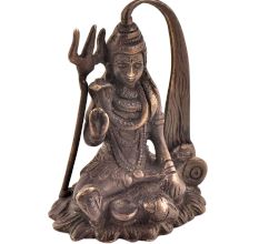 Brass Seated Lord Shiva in Meditation Statue