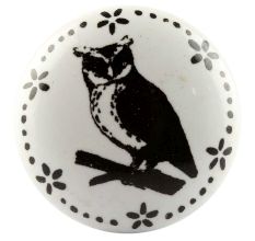 Owl Ceramic Flat Knobs