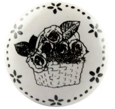 Rose In Bucket Ceramic Flat Knobs