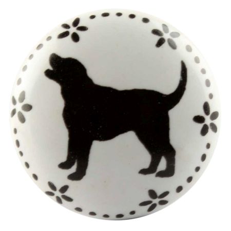 Dog Ceramic Flat Knobs