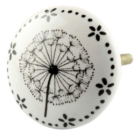 Floral Ceramic Flat Knobs