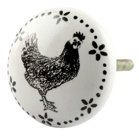 Hen Ceramic Flat Knobs
