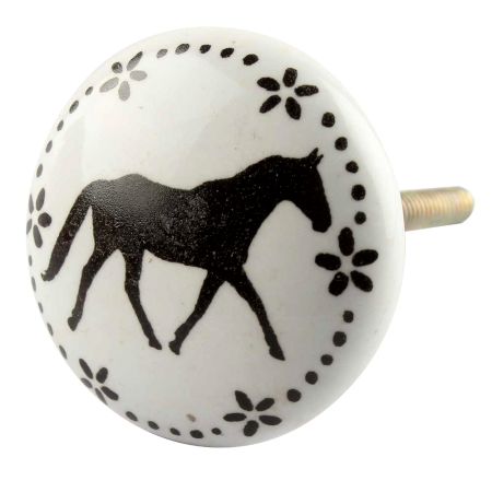 Horse Ceramic Flat Knobs