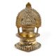 Hindu Ritual Oil Lamp with Deeplakshmi in Bronze