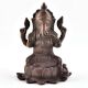 Brass Ganesha Seated In Lotus With Mooshak Statue 