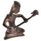 Brass Tribal Lady Musician With Instrument Staute