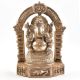 Sitting Lord Ganesh Ji Statue With Temple Arch In Brass