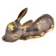 Brass Sleeping Baby Doe With  Big Eyes Figurine Statue 