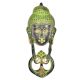 Brass Buddha Face Door Knocker in Rich Green Patina