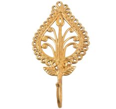Enrgaved Brass  Leaf Design Hook