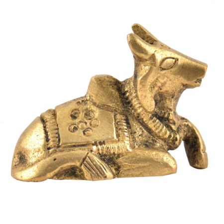 Handmade Brass Sitting Nandi Staute