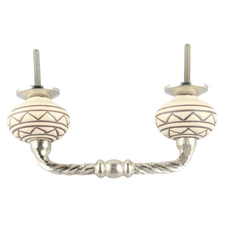 Brown Pattern Etched Ceramic Cut Bridge Handle