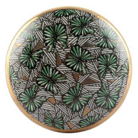 Green Butterfly Swarm Ceramic Cabinet Knob