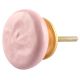 Ceramic Flat Cabinet Knob in Pink Flower