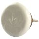 Ceramic Flat Wardrobe Knob in Cream Flower