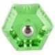 Hexagon Glass Cut Drawer Knob in Green