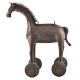 Tribal Brass Horse on Rolling wheels 