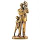 Exquisite Brass Father and Children Statue 