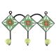 Ceramic Floral Tile Hook in Lime Green