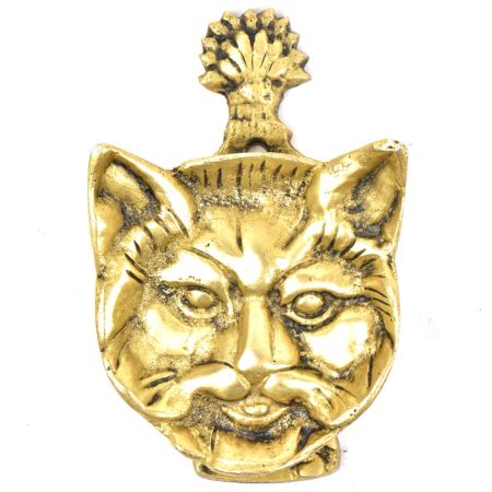 Brass Cat Face Door Knocker