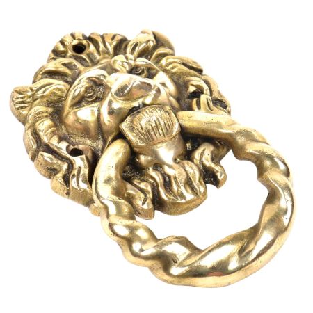 Brass Lion Head Ring Door Knocker 