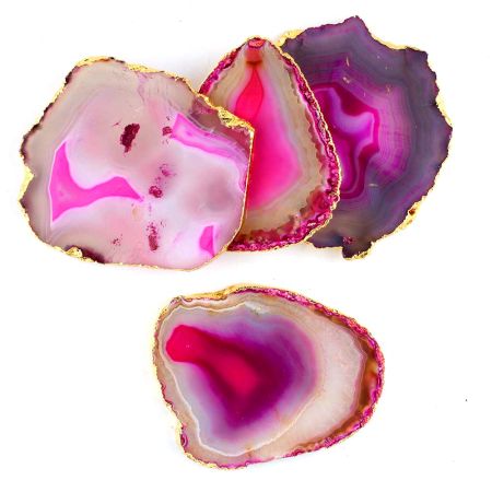 Pink Agate Coasters Online Set of 4 Pieces