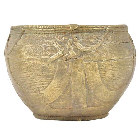 Indian Tribal Handmade Wired Design Brass Bowl