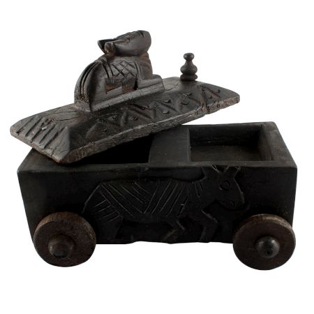 Old Nandi Wooden Box For Storing Spices