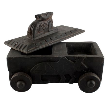 Handcrafted Old Nandi Wooden Box For Storage Highly Collectible