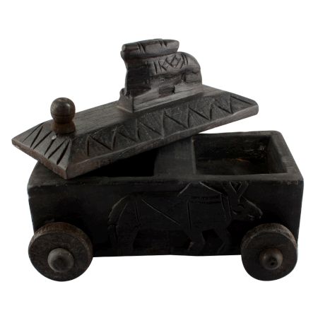 Hand Carved Indian Nandi Wooden Spice Box