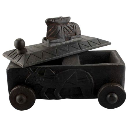 Old Spice Hand Carved Nandi Wooden Box Spice Storage Box
