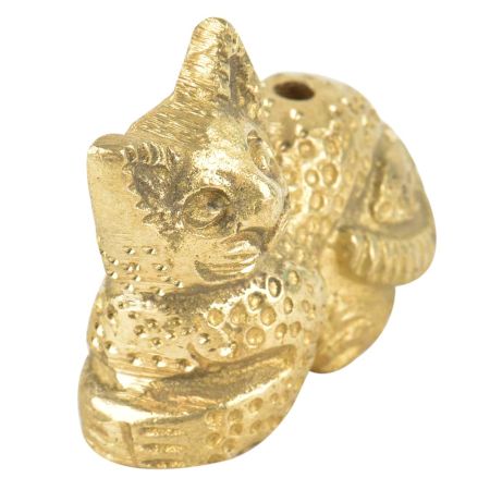 Brass Sitting Cat Incense Stick Holder