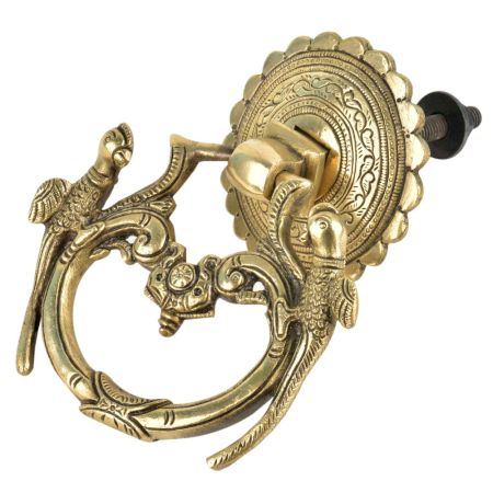 Ornate Brass Peacock Door Knocker