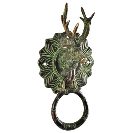 Handecor Brass Reindeer Head Door Knocker