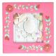 Hand Painted Photo Frame Pink With Floral Design