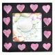 Handpainted Pink Hearts Photo Frame