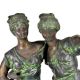 Two Ladies Dancing Brass Figurine 