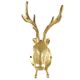 Brass Deer Or Elk Head with Antlers Wall Mount Two Hooks