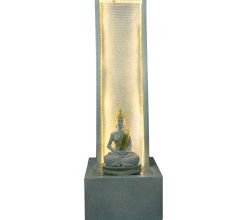 Slate Water Fountain with Lord Buddha Statue large In White