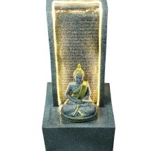 Slate Water Fountain With Lord Buddha Statue Small In Black