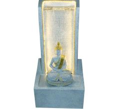 Slate Water Fountain With Lord Buddha Statue Small In White