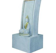 Slate Water Fountain With Lord Buddha Statue Small In White