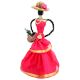 African Doll Showpiece In Dark Pink With Holding Basket By Oneside Hand