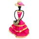 African Doll Showpiece Combination Of Pink And Golden With Holding Basket