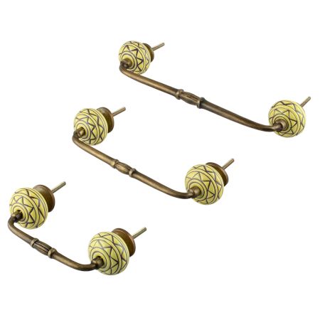 Brown Pattern Etched Ceramic Bridge Handle