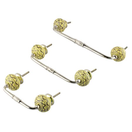 Brown Pattern Etched Ceramic Bridge Handle